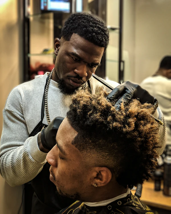 High fade на кудрявых волосах
